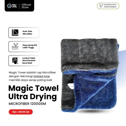Magic Towel Ultra Drying Microfiber, Twisted Loop Microfiber Handuk Pengering Mobil & Motor