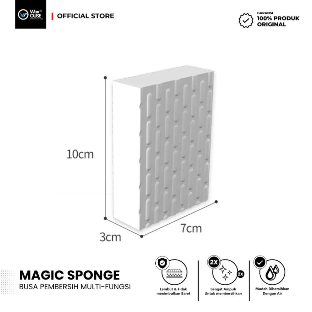 Waxouse Multi-Purpose Magic Sponge, Spons Ajaib Busa Pembersih Semua Noda Kotoran (isi 2 Pcs)