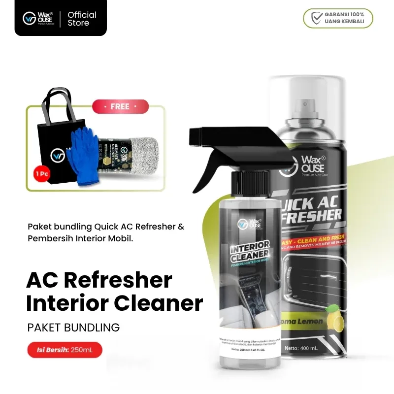 Waxouse Paket Perawatan Interior Mobil Quick AC Refreshner & Pembersih Interior Mobil