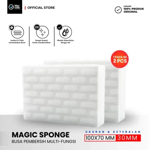 Waxouse Multi-Purpose Magic Sponge, Spons Ajaib Busa Pembersih Semua Noda Kotoran (isi 2 Pcs)