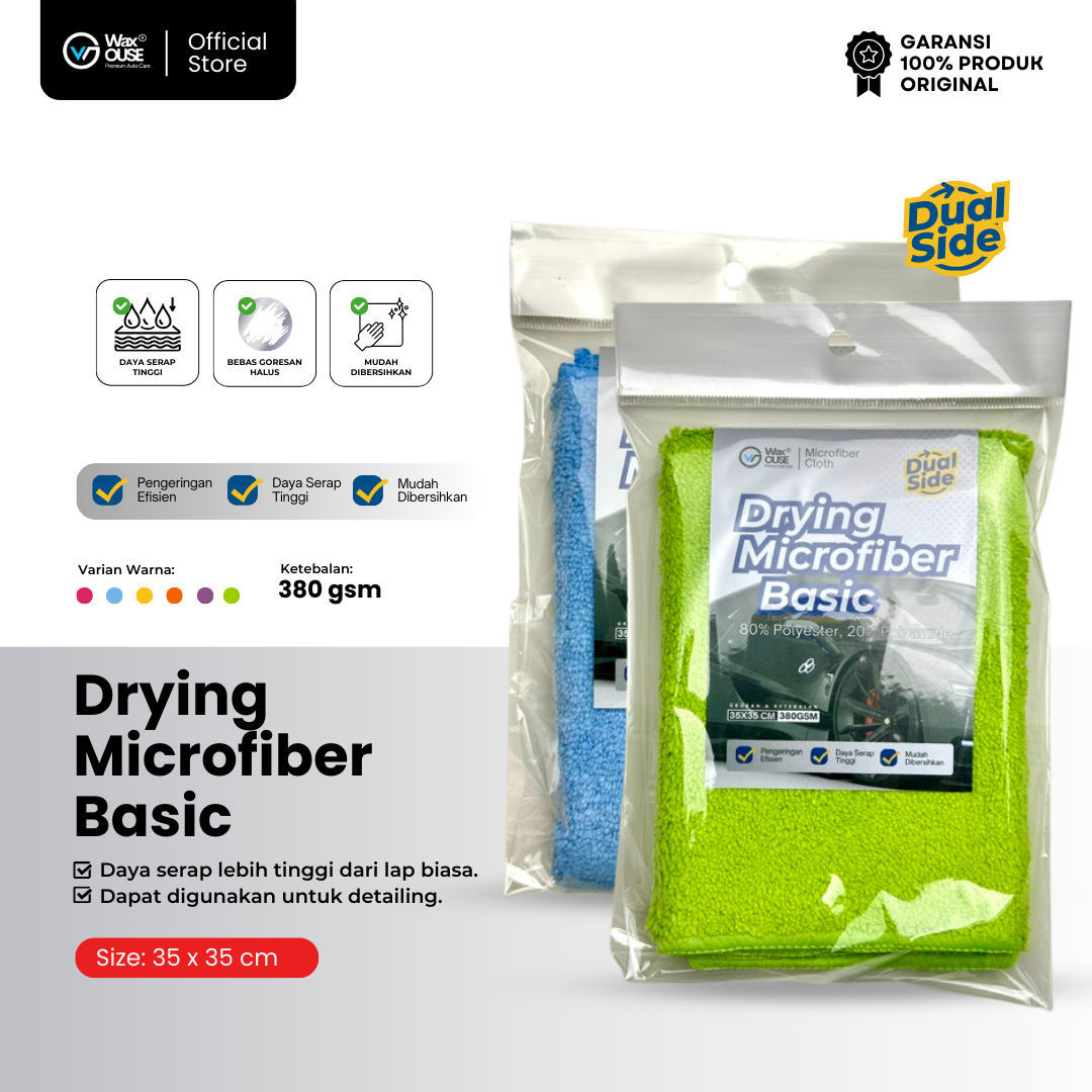 Microfiber Drying Basic 35x35cm 380 GSM