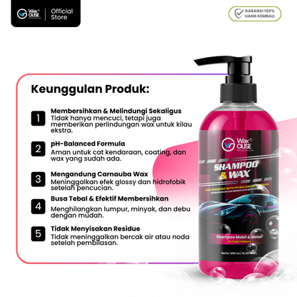 Shampoo & Wax 500ml pH Balanced Car Wash