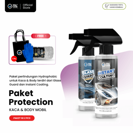 Waxouse Paket Bundling Proteksi Kaca & Body Kendaraan Glass Guard Water Repellent + Instant Coating Body